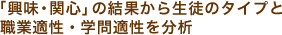 「興味・関心」の結果から生徒のタイプと職業適性・学問適性を分析